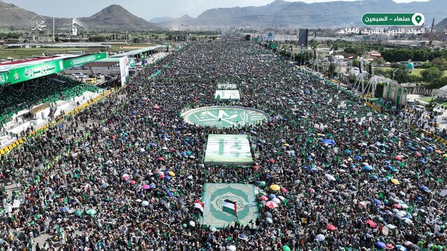 حضور پرشکوه ملت یمن در جشن میلاد پیامبر اسلام(ص)